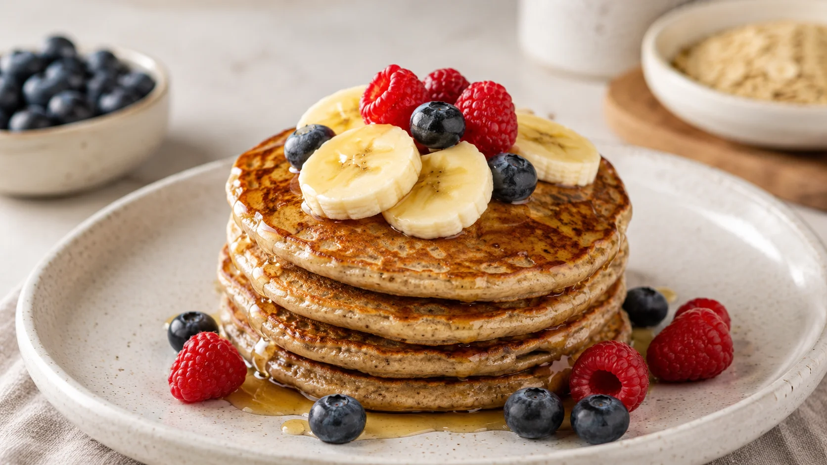 Panquecas saudáveis com frutas